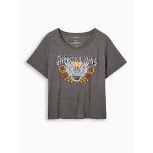 Torrid Grey Hit The Road Signature Jersey Crew Neck Crop Tee - 2X